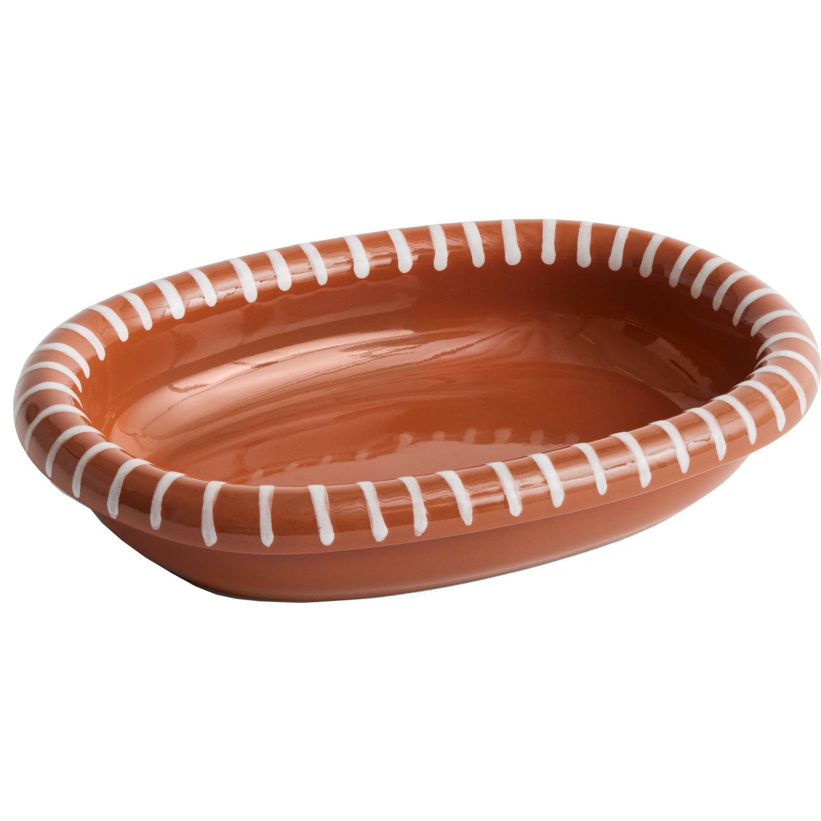 Hay Hay Barro oval tallerken small, stribet – frontbillede (Tallerkener)