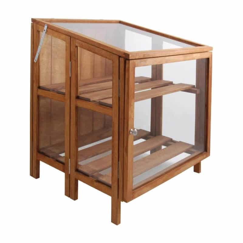 Produktbillede af Minidrivhus i træ 80 x 60 x 60 cm på tilbud i høj kvalitet