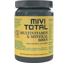 Stort online udvalg i Mivi Total Multivitamin Børn 90 tab. ❤ ❤ Hurtig levering: 1 - 2 Hverdage og gratis fragt v/køb over 295 kr. GLS til pakkeshop ❤ Varenummer: HG-51693 og barcode / Ean: 7350028548187 på lager - Kæmpe udvalg i Børn - Over 454 design mærker på udsalg