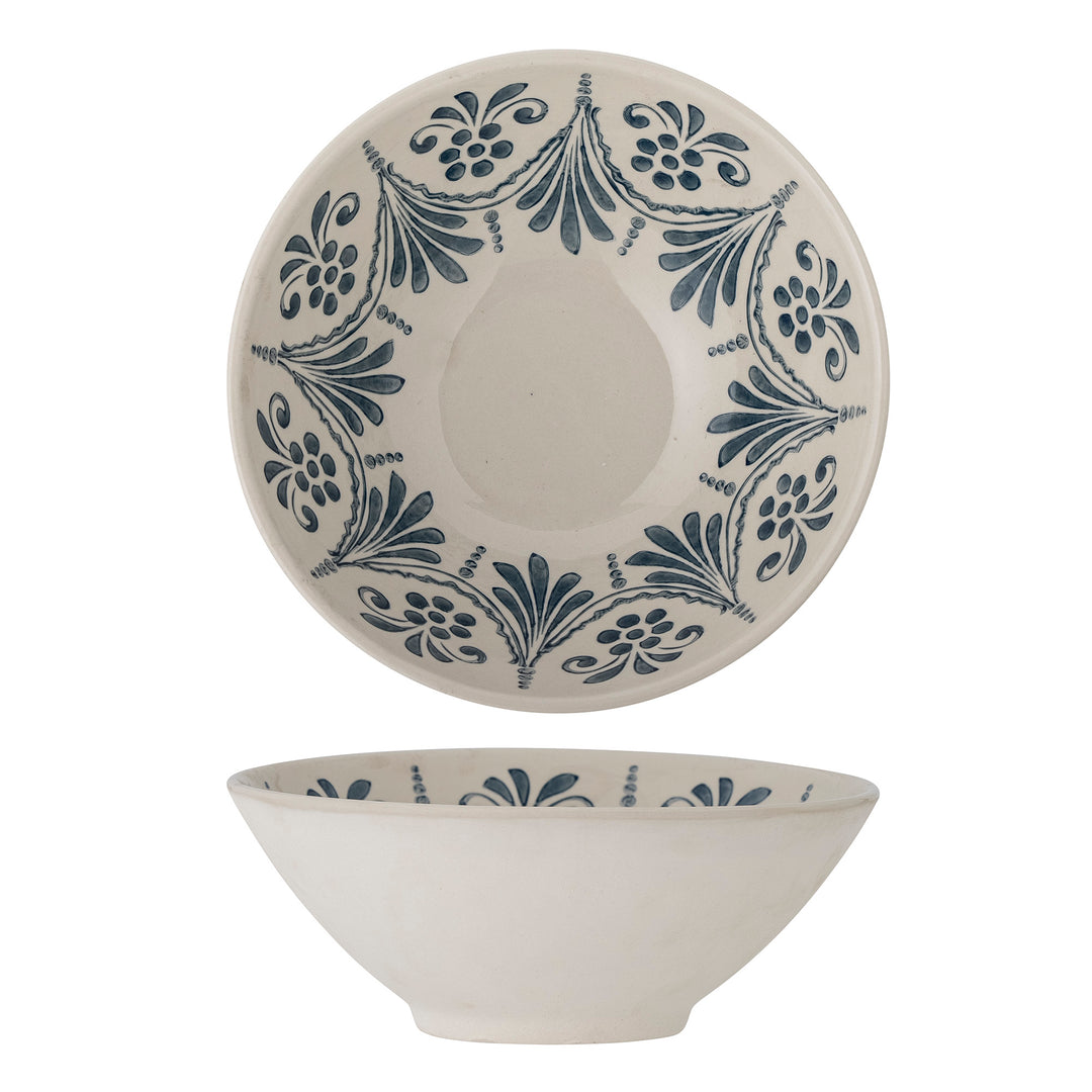 BLOOMINGVILLE Heikki Skål Blå Stentøj D26,5xH11 cm