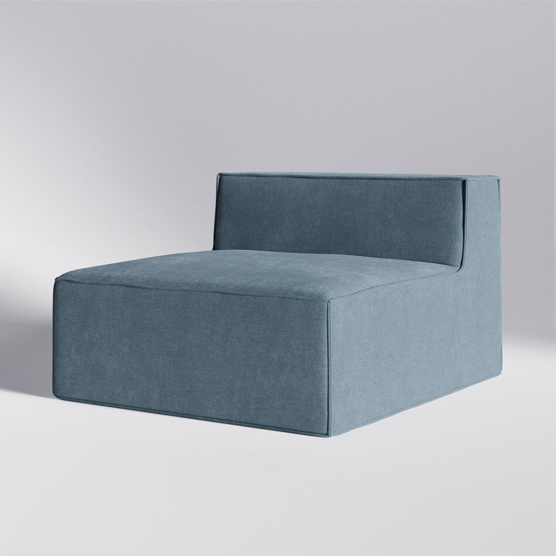 Blåt Moduri Lounge sofamodul fra Zederkof med ryglæn og armlænsfrit design