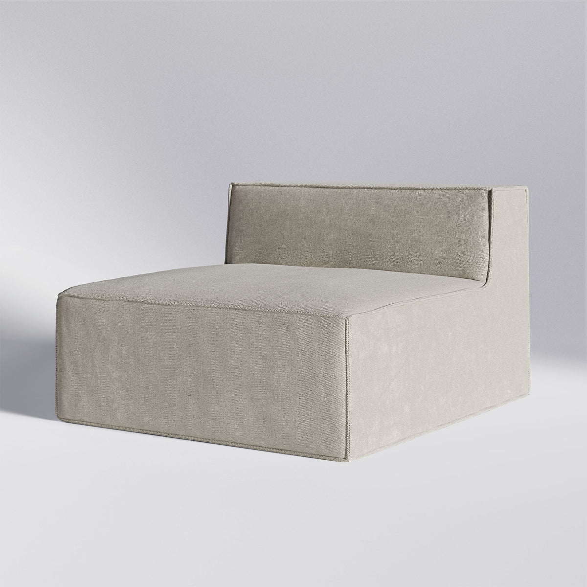 Moduri Lounge sofamodul i beige uden armlæn, vist som enkelt loungemodul