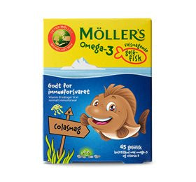 Orkla Møllers Omega-3 fisk Cola &bull; 45 GUM. DATOVARE 03/2025