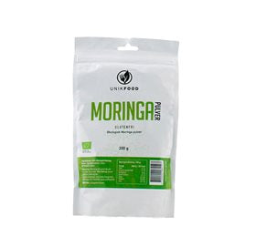 Detaljeret produktbillede af Unik Food Moringa pulver Ø 200g. på tilbud