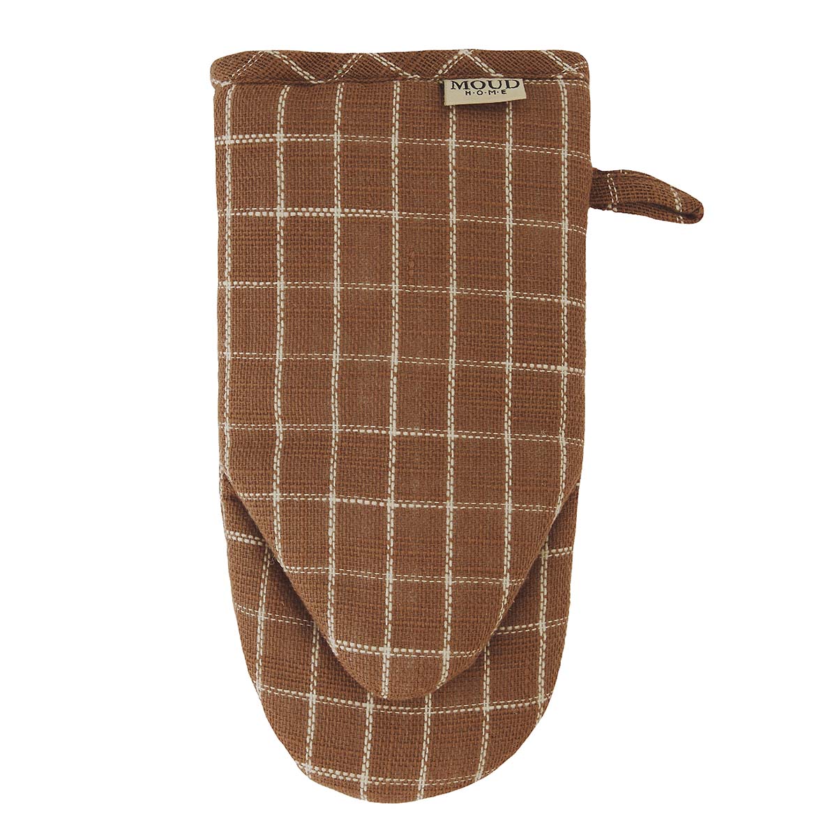 Produktbillede af MOUD Home NORDIC ovnhandske brun/sand tern i premium kvalitet