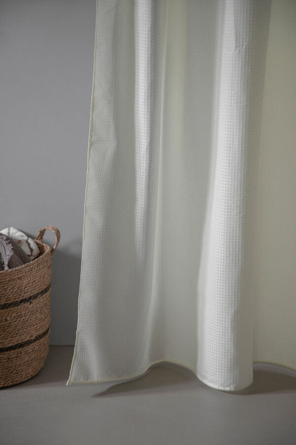MOUD Home WAFFLE badeforhæng beige 180x200 cm