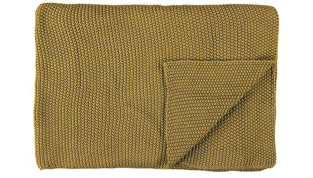 Produktbillede af Marc Ó Polo Nordic knit plaid Oil Yellow på tilbud i høj kvalitet