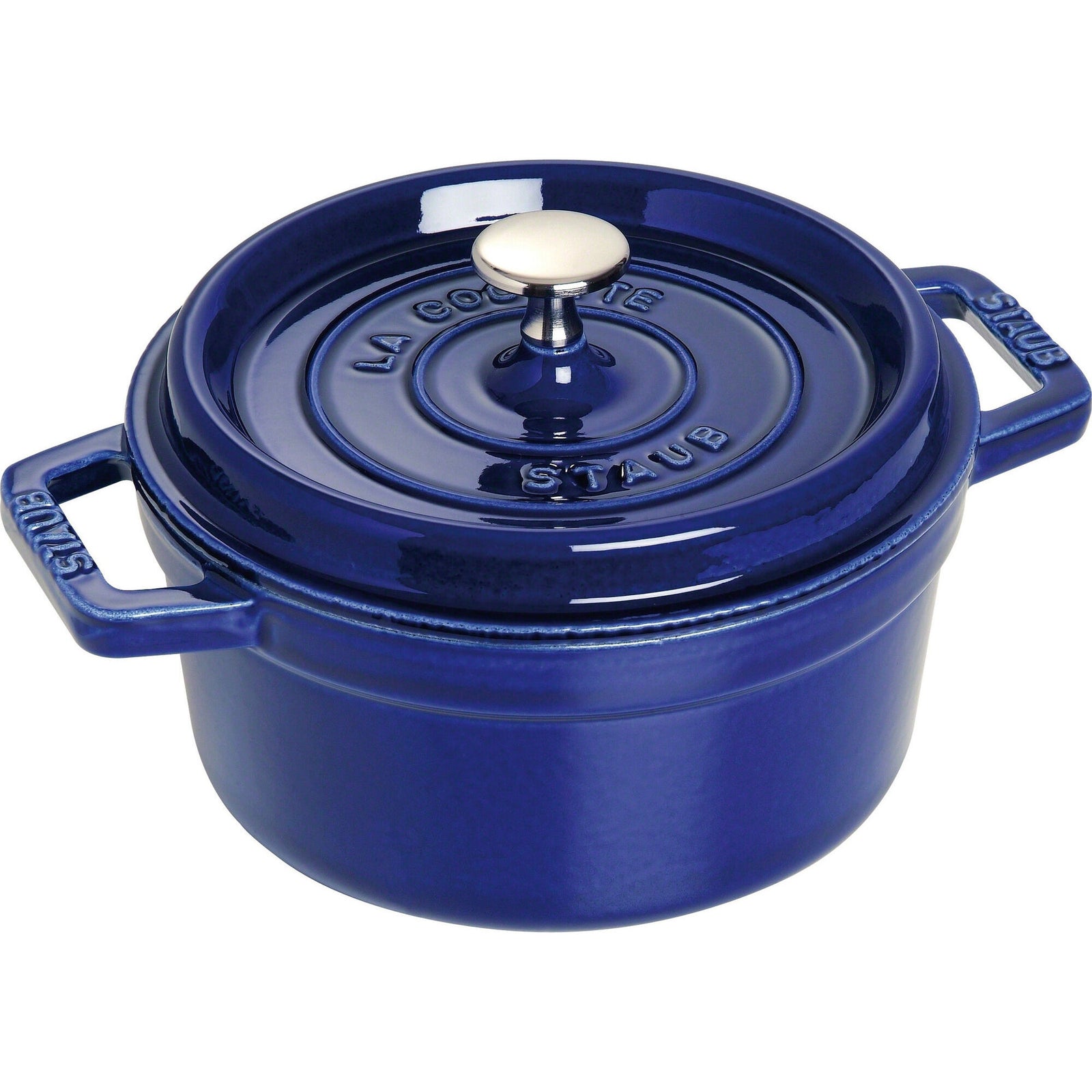Staub Staub Rund Gryde 22 cm 2,6 liter Blå ❤ close-up (Støbejernsgryde)