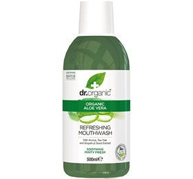 Detaljeret produktbillede af Dr Organic Mundskyl Aloe Vera 500 ml på tilbud