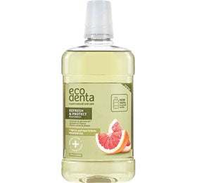 Detaljeret produktbillede af EcoDenta Mundskyl m. propolis & tea tree oil REFRESH & PROTECT 500 ml. på tilbud
