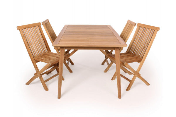 Produktbillede af Murcia Kiel Teak Havemøbelsæt 90x150 cm på tilbud i høj kvalitet