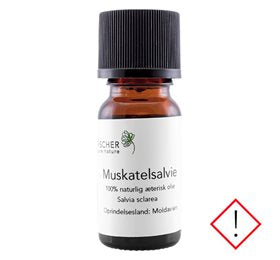 Produktbillede af Fischer Pure Nature Muskatelsalvieolie æterisk 10ml. på tilbud