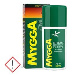 Stort online udvalg i MyggA Spray 9,5% DEET 75 ml. ❤ ❤ Hurtig levering: 1 - 2 Hverdage og gratis fragt v/køb over 295 kr. GLS til pakkeshop ❤ Varenummer: HG-50170 og barcode / Ean: 7350028547531 på lager - Kæmpe udvalg i Øvrige - Over 454 design mærker på udsalg