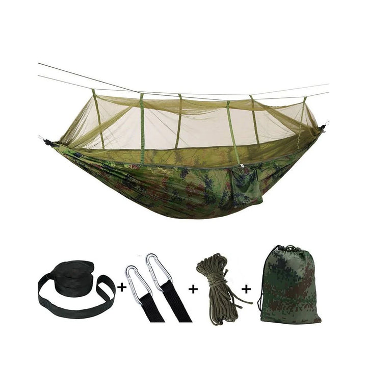 Hængekøje med myggenet (army orange-grå pink grøn eller sort) Army