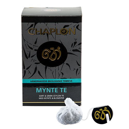 Detaljeret produktbillede af Chaplon Mynte sort/grøn te Ø 15 breve på tilbud