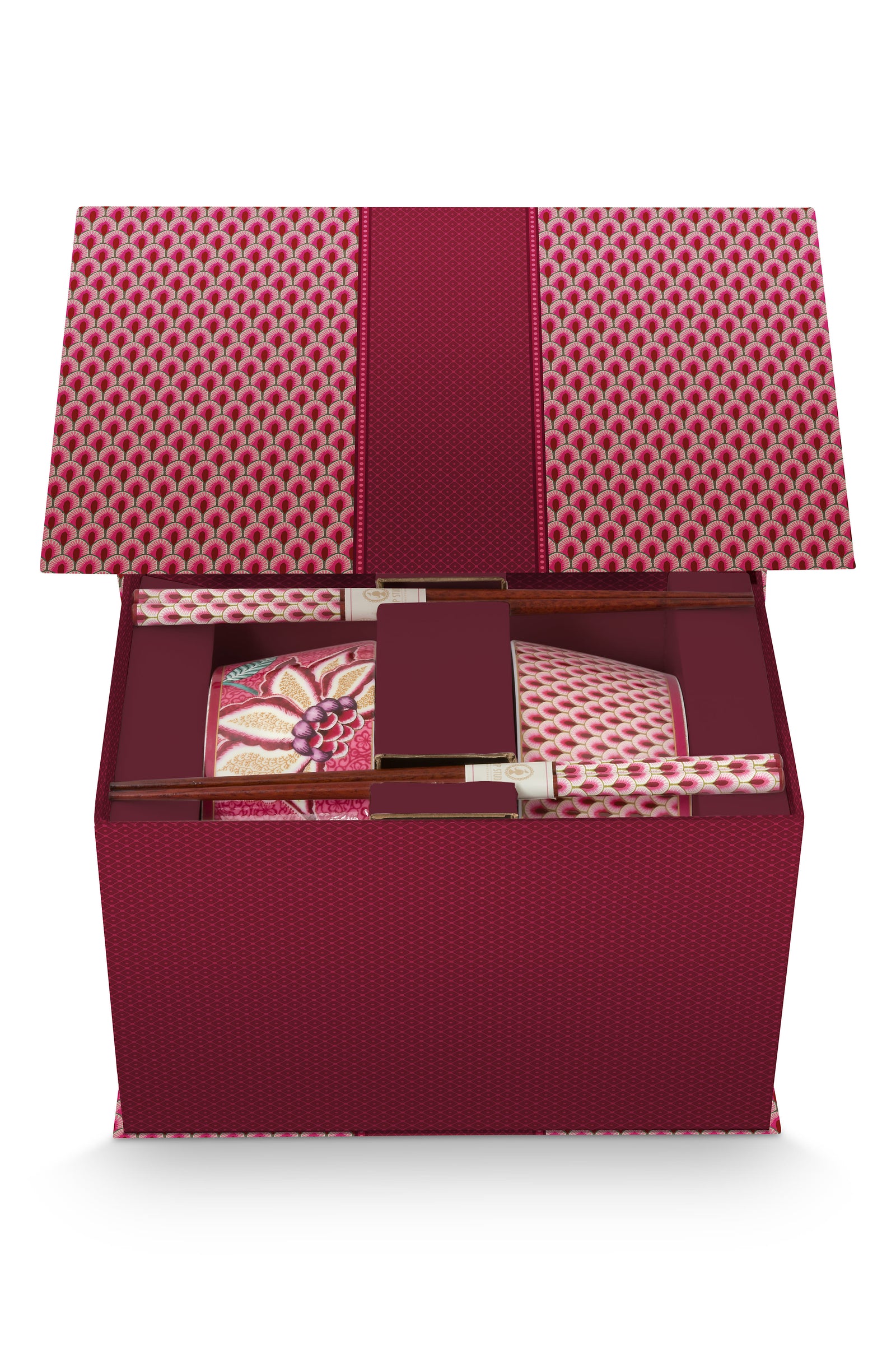 Produktbillede af Giftset Bowls 15cm & Chopsticks Oriental Flower Festival Dar på tilbud i høj kvalitet