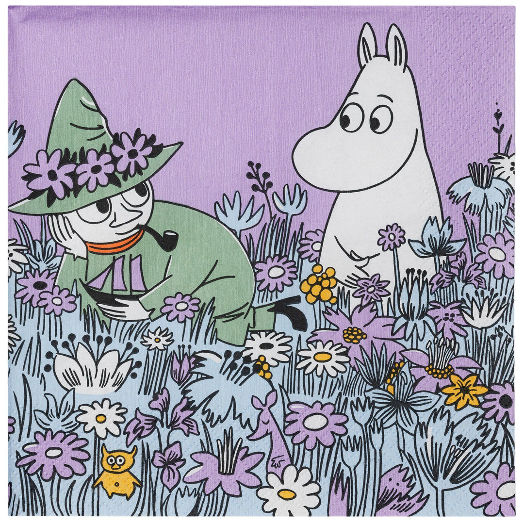 Arabia Arabia Mumi papirserviet 33 cm, Venner for altid ❤ vinkelbillede (Moomin)