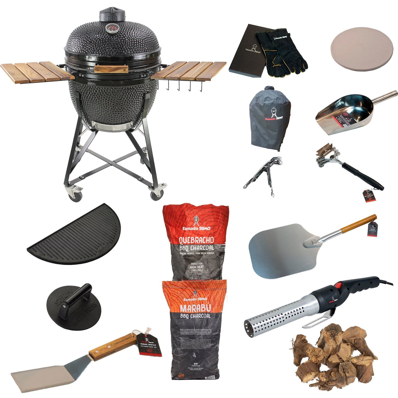 Kamado sumo Kamado sumo Maxi Stor Grillpakke, sort – detaljebillede (Kamadogrill)