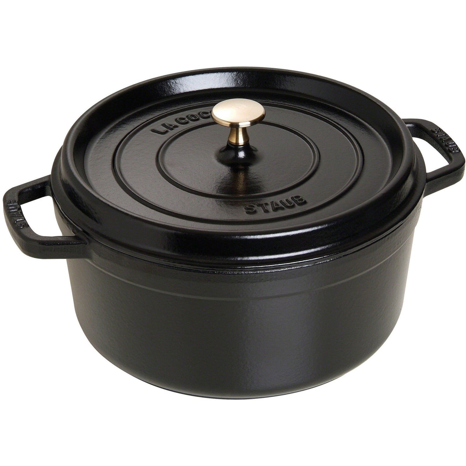 Staub Staub Rund Gryde 26 cm 5,2 liter Sort ❤ detaljebillede (Støbejernsgryde)