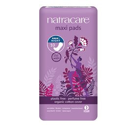 Detaljeret produktbillede af Natracare bind 10 stk NIGHT på tilbud