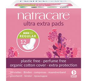 Detaljeret produktbillede af Natracare bind REGULAR ultra extra 12 stk. på tilbud