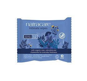 Detaljeret produktbillede af Natracare intim vådservietter 12 stk på tilbud