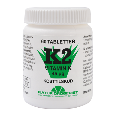 Stort online udvalg i Natur-Drogeriet K2-vitamin 45 mcg. 60 tab. 07/ ❤ Natur Drogeriet ❤ Hurtig levering: 1 - 2 Hverdage og gratis fragt v/køb over 295 kr. GLS til pakkeshop ❤ Varenummer: HG-50508-60 og barcode / Ean: 5703137059570 på lager - Kæmpe udvalg i Sundhed - Over 454 design brands på udsalg