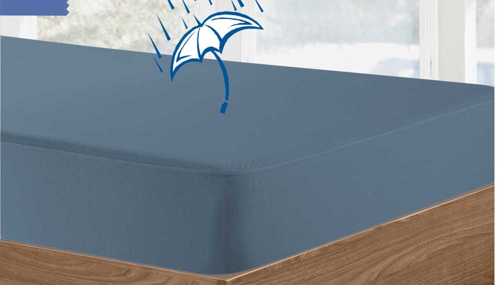 Produktbillede af Velfont Vådliggerlagen Navy Blue 140x200 Halvanden på tilbud i høj kvalitet