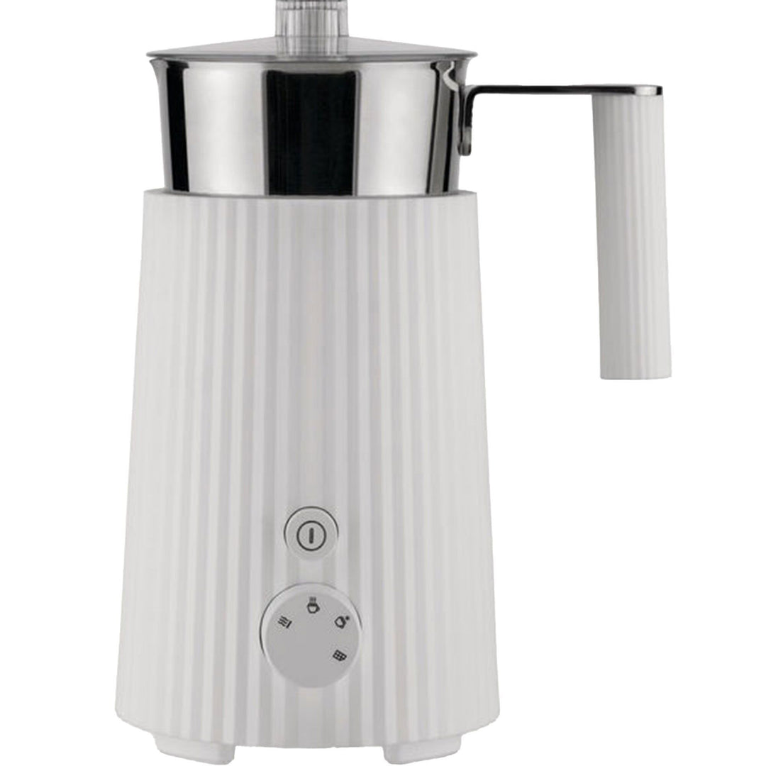 Alessi Alessi Plissé Multi-Function mælkeskummer til induktion, hvid – vinkelbillede (Mælkeskummer)