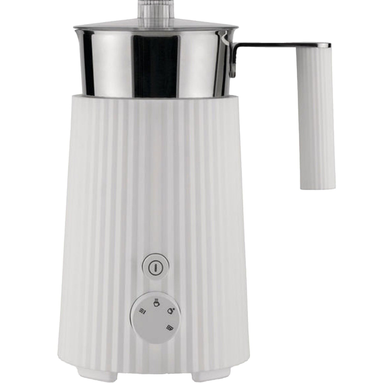 Alessi Alessi Plissé Multi-Function mælkeskummer til induktion, hvid – vinkelbillede (Mælkeskummer)