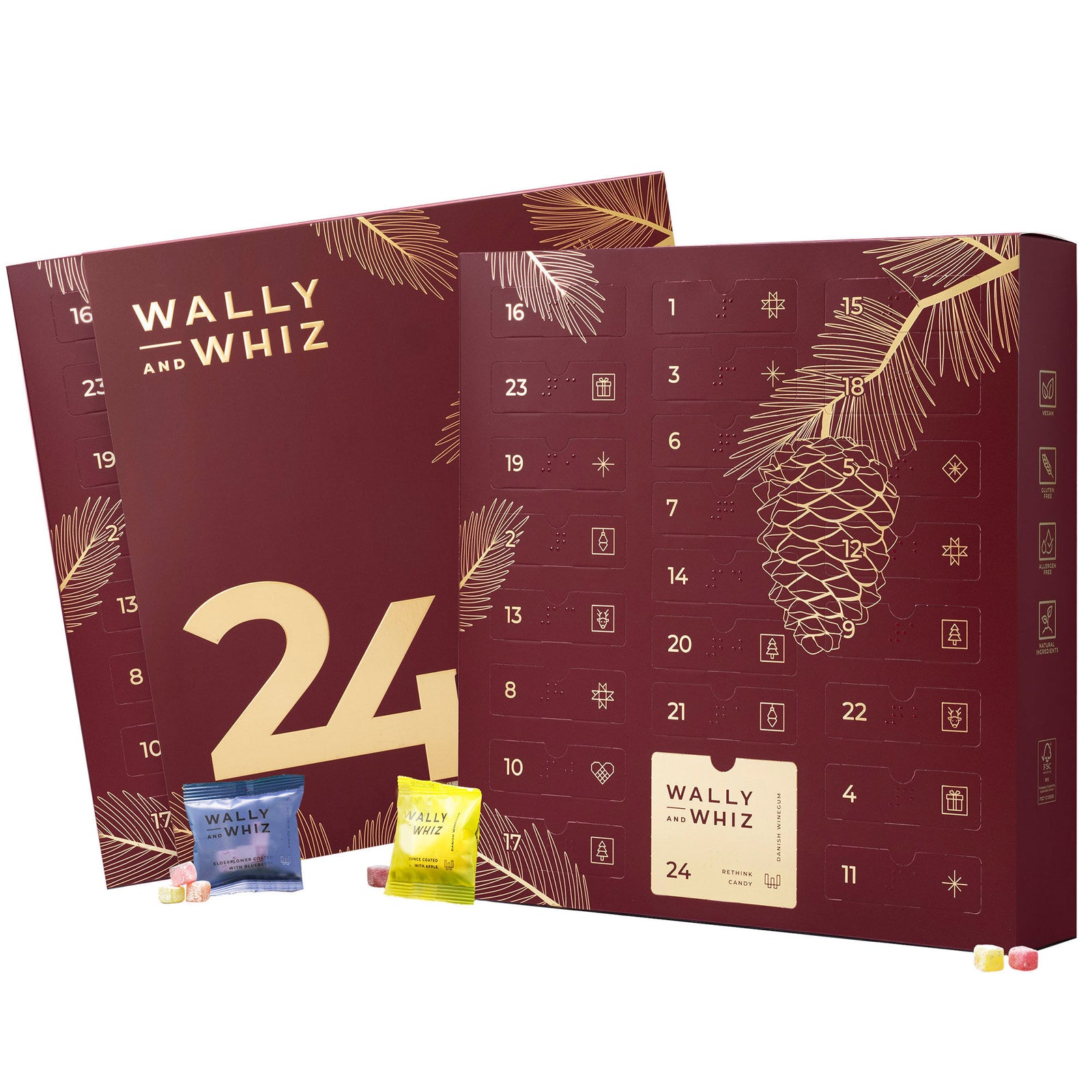 Wally and whiz Wally and Whiz Julekalender 2025, rød – produktvisning (Julekalender)