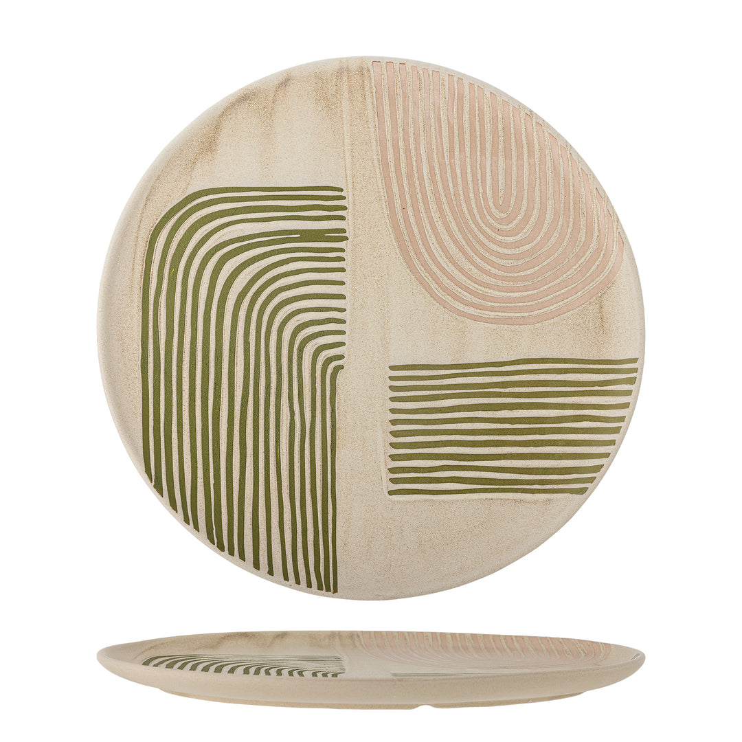 Produktbillede af BLOOMINGVILLE Amica serveringsfad rund rosa stentøj Ø39 i premium kvalitet