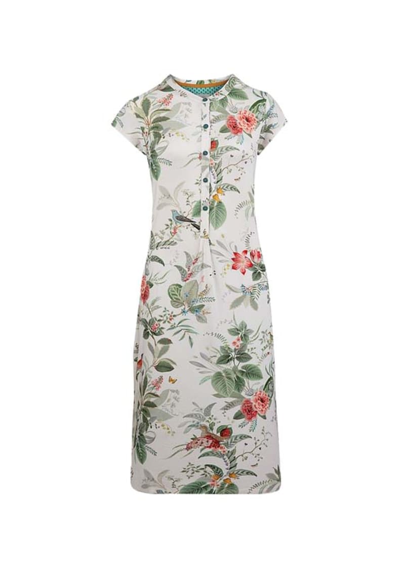 Produktbillede af L Dalia Short Sleeve Nightdress Oriental Dreams White på tilbud i høj kvalitet