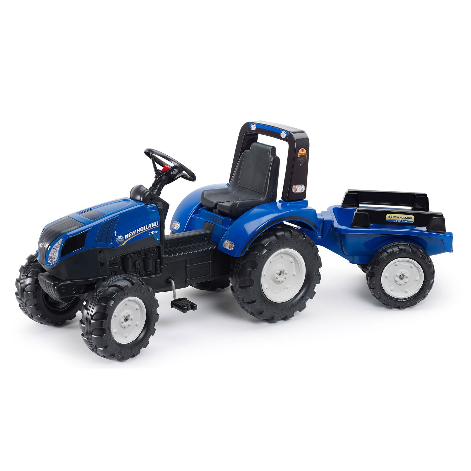 Produktbillede af New Holland pedaltraktor inkl. vogn på tilbud i høj kvalitet
