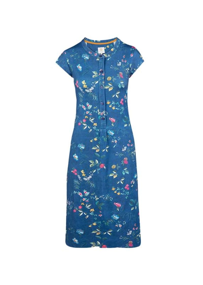 Produktbillede af S Dalia Short Sleeve Nightdress Tokyo Blossom Dark Blue på tilbud i høj kvalitet