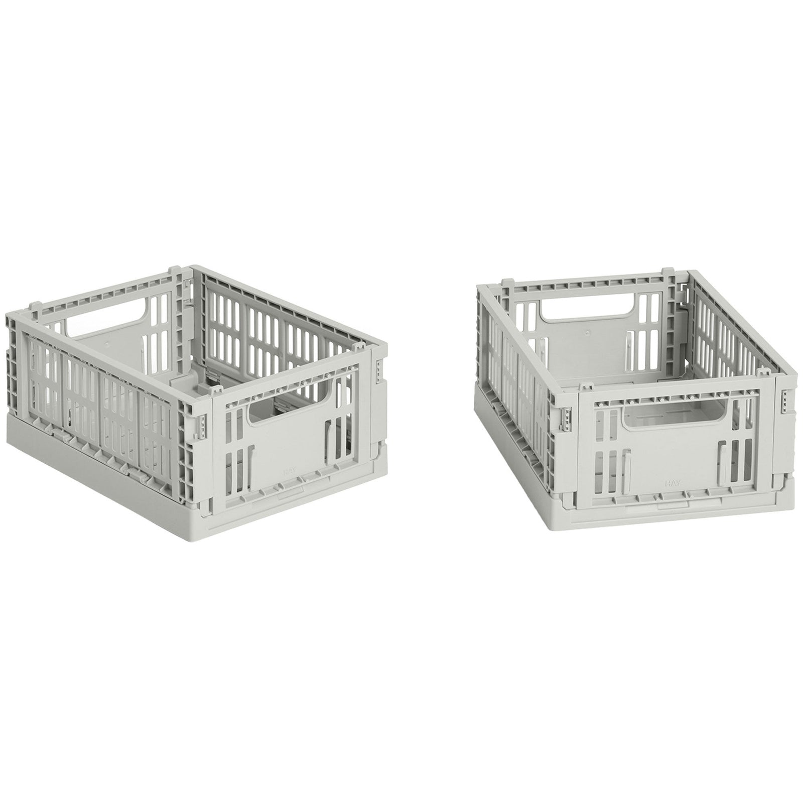 Hay HAY Colour Crate Mini Opbevaringskasse, grå, 2 stk. – produktfoto (Opbevaringsboks)