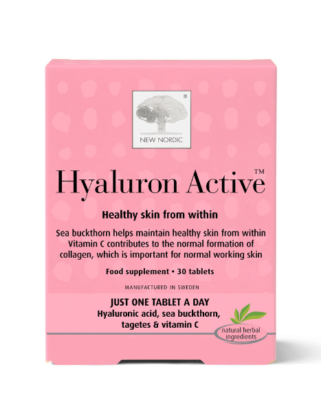 Produktbillede af New Nordic Hyaluron Active 30 tabl. på tilbud