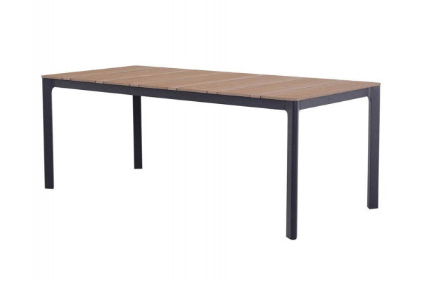 Produktbillede af Noah Havebord 90x199 cm Sort/Teaklook på tilbud i høj kvalitet