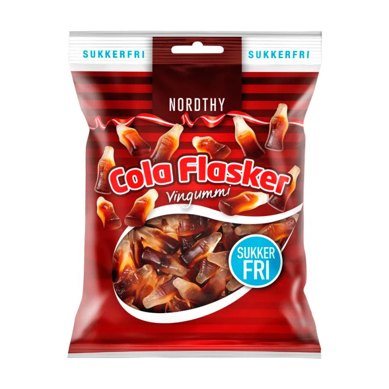 Detaljeret produktbillede af Nordthy Sukkerfri Colaflasker 80g. 3 for Kr. 49.95 på tilbud