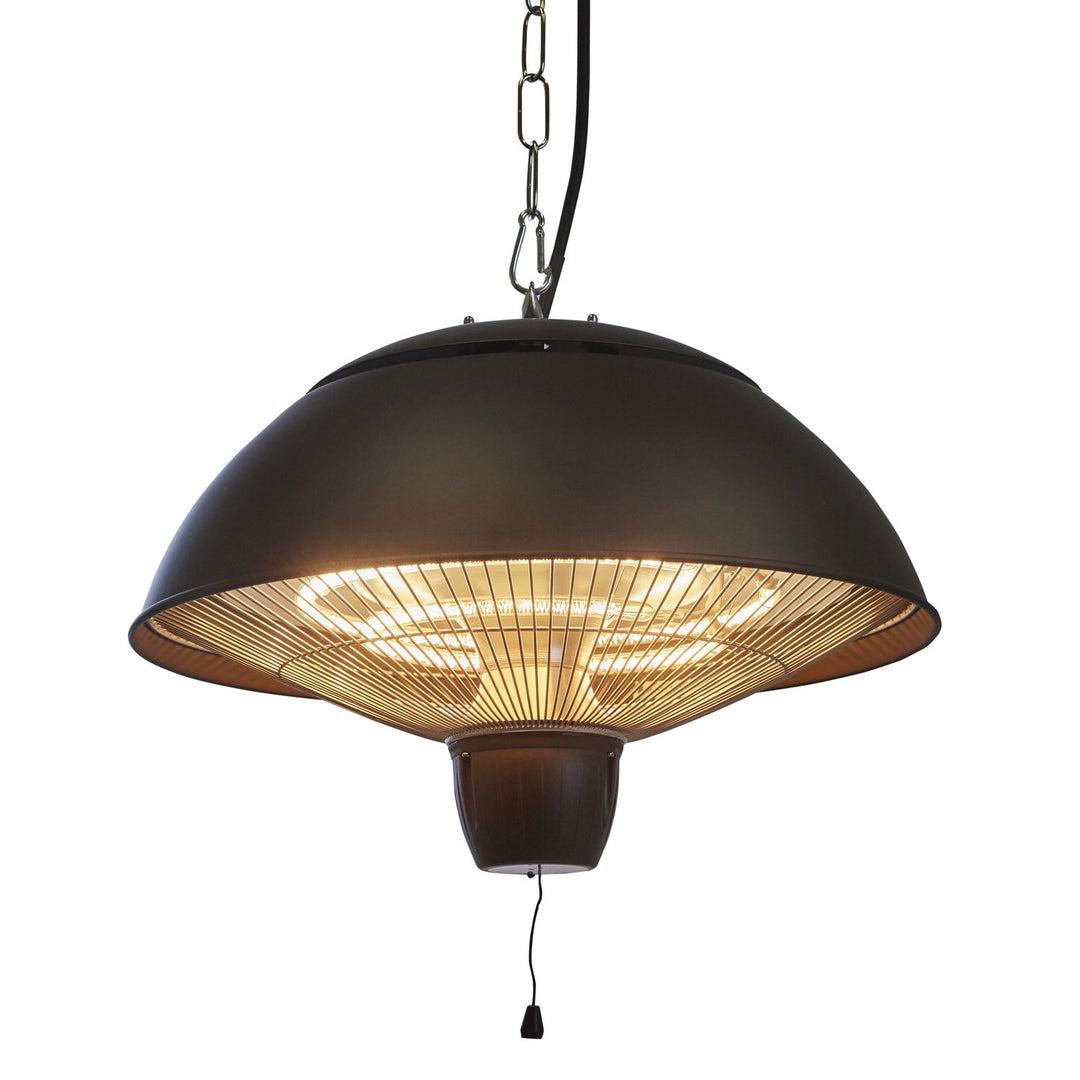 Produktbillede af HORTUS terrassevarmer hængemodel 600/1500 W HA Ø42 cm sort på tilbud i høj kvalitet