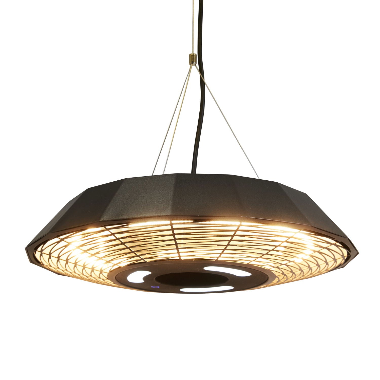 Produktbillede af HORTUS terrassevarmer hængemodel UFO 2000 W GT Ø45 cm sort på tilbud i høj kvalitet