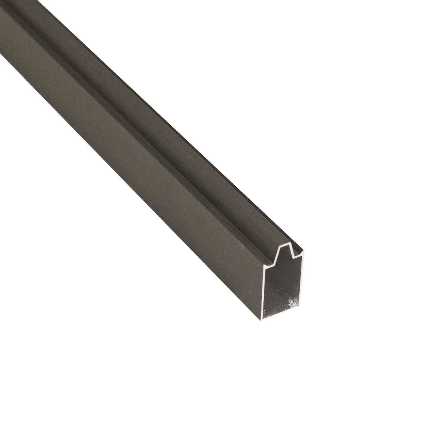 Produktbillede af Komposithegn top/bundskinne aludesign sort sæt inkl. beslag terminus på tilbud i høj kvalitet