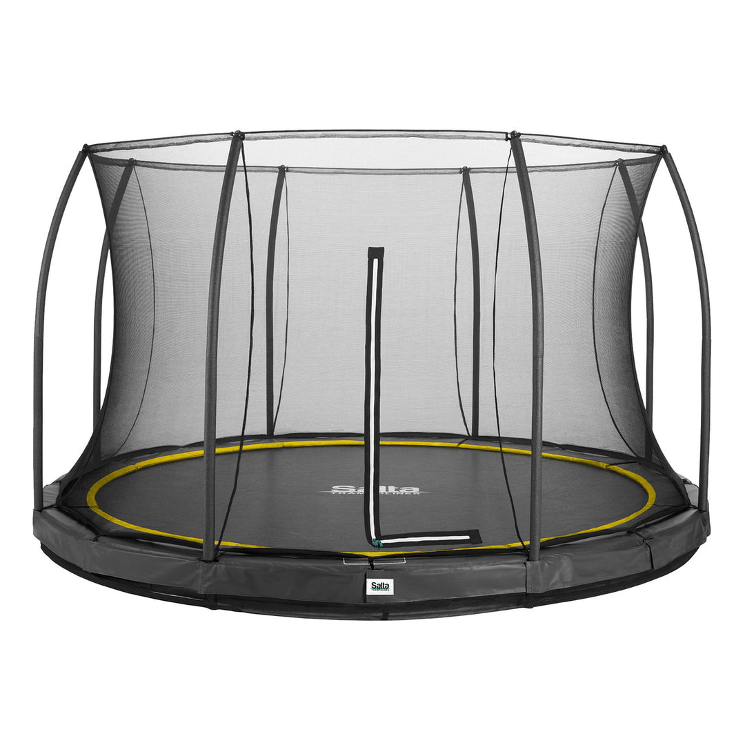 Produktbillede af Salta Trampolin Comfort Edition Inground Ø396 cm sort inkl. sikkerhedsnet på tilbud i høj kvalitet