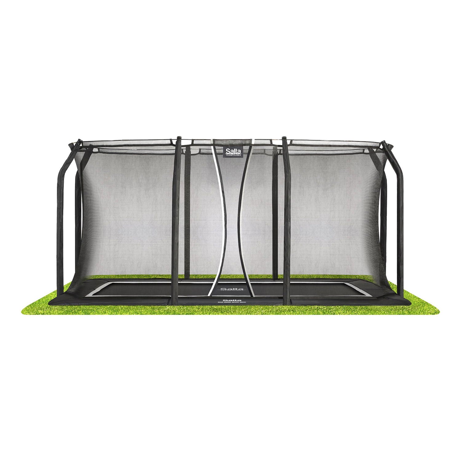 Produktbillede af Salta Trampolin Royal Baseground 305x214 cm sort inkl. sikkerhedsnet på tilbud i høj kvalitet