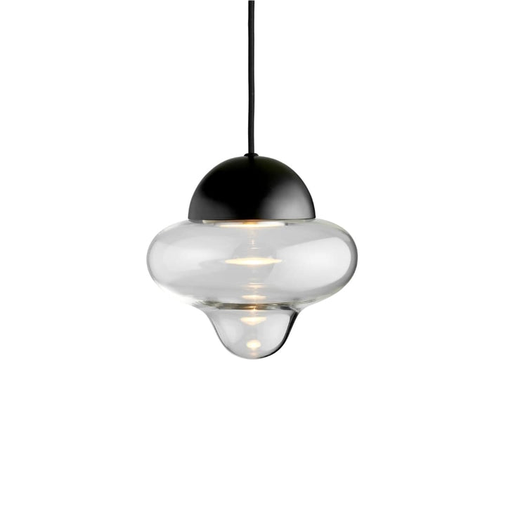 Nutty Pendel Clear Glass / Black Dome Design By Us