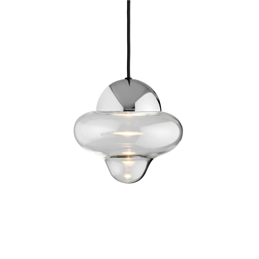 Nutty Pendel Clear Glass / Chrome Dome Design By Us