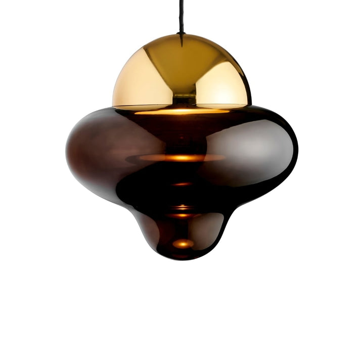Nutty Pendel XL Brown Glass / Gold Dome Design By Us