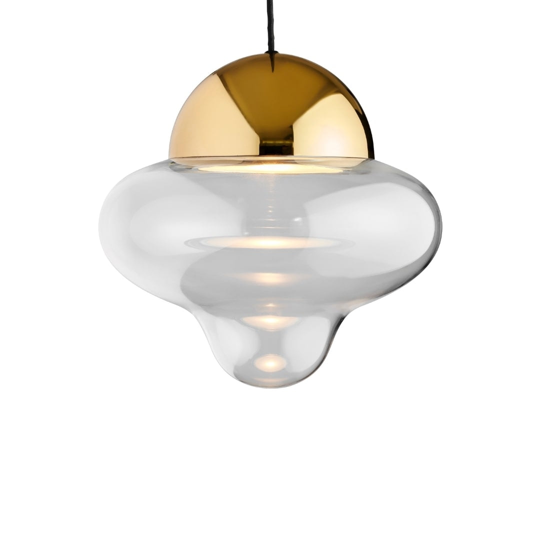 Nutty Pendel XL Clear Glass / Gold Dome Design By Us
