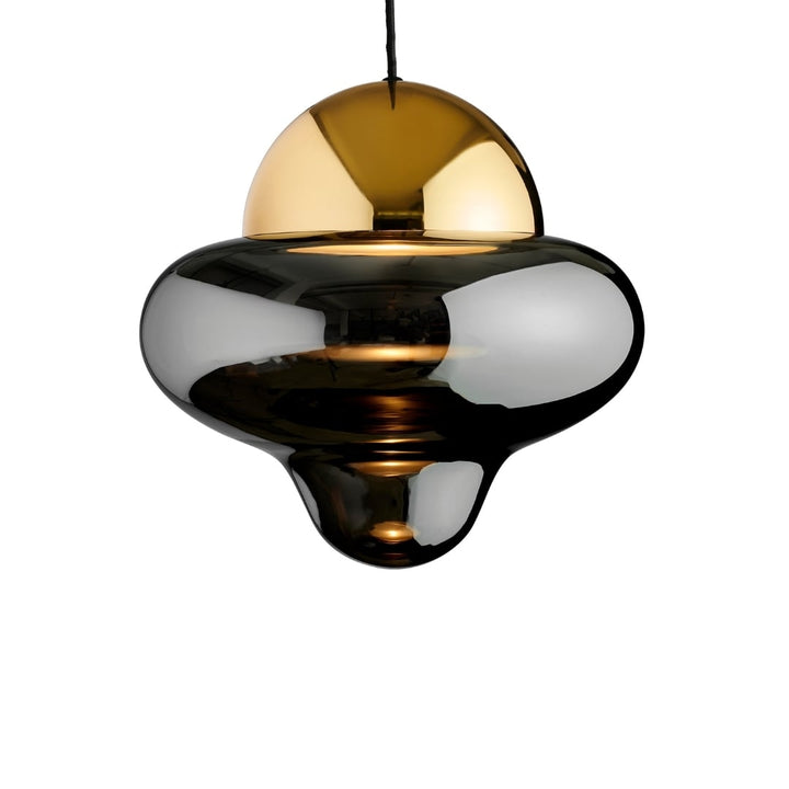 Nutty Pendel XL Smoke Glass / Gold Dome Design By Us