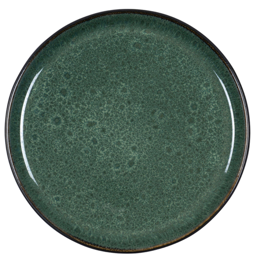 Bitz Bitz Gastro Tallerken 21 cm, grøn/sort – vinkelbillede (Morgenmadstallerken)